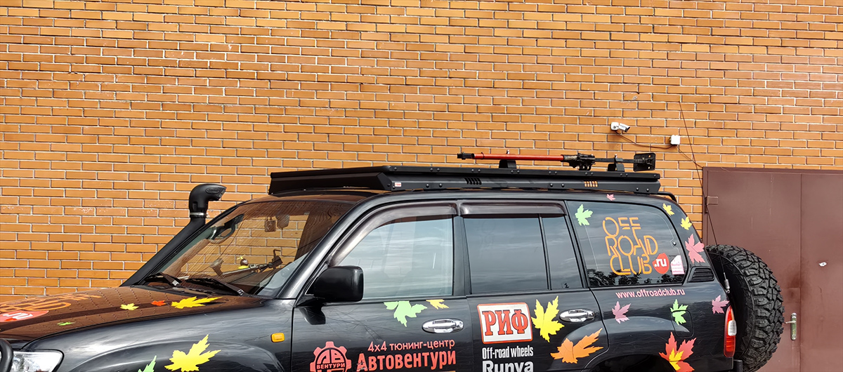 Багажник экспедиционный (платформа) алюминиевый РИФ 1250x2080 мм для Toyota Land Cruiser 100/105 (с крепежом)