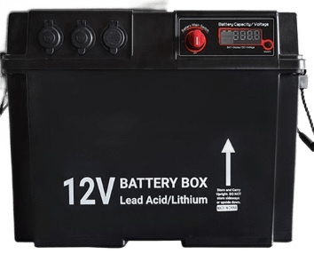 Бокс аккумуляторный 2xUSB, 2x12В, вольтметр с индикацией 420х250х330