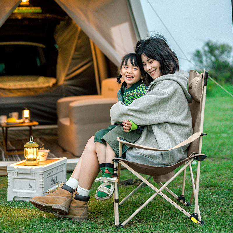 Кресло туристическое Naturehike Nightfall T05J с секцией, 149х52х79 см, до 120 кг, черное