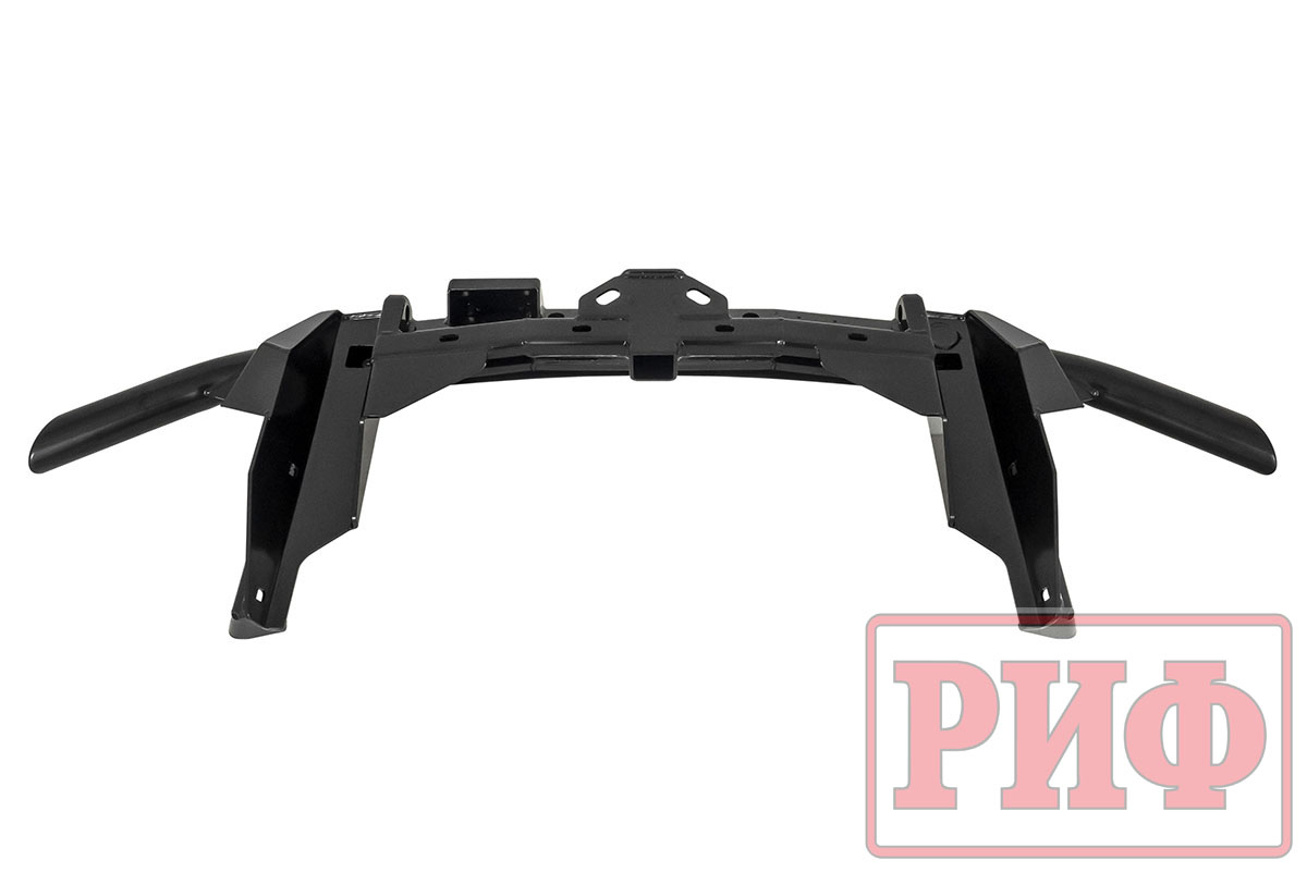 Бампер задний силовой/защита штатного бампера РИФ Renault Duster 2021+ c квадратом под фаркоп, калиткой и подсветкой номера