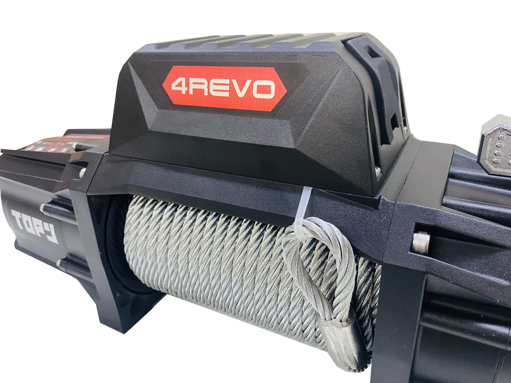 Лебедка автомобильная 4REVO TRX-TOP-12000 12V (стальной трос) комбинированный пульт