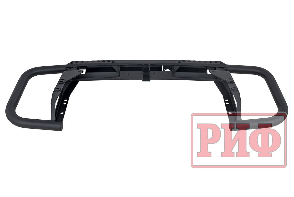 Бампер задний силовой/защита штатного бампера РИФ Toyota Land Cruiser 200 2007-2015 c квадратом под фаркоп