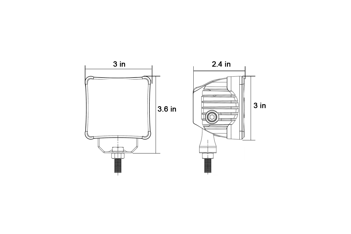 Светодиодная фара дальнего света AURORA 76x76 мм 30W с RGB подсветкой
