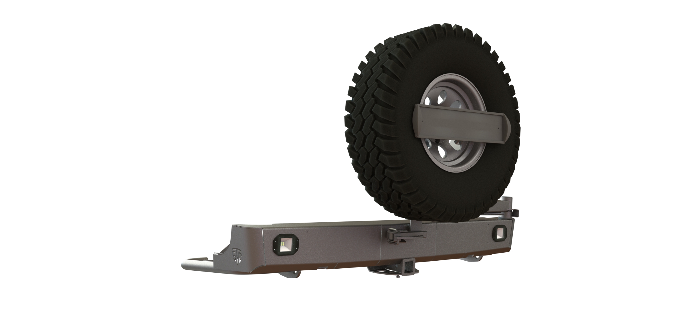 БАМПЕР СИЛОВОЙ ЗАДНИЙ TOYOTA HILUX 2015+ КВАДРАТ, КАЛИТКА ЦЕНТР, ПТФ