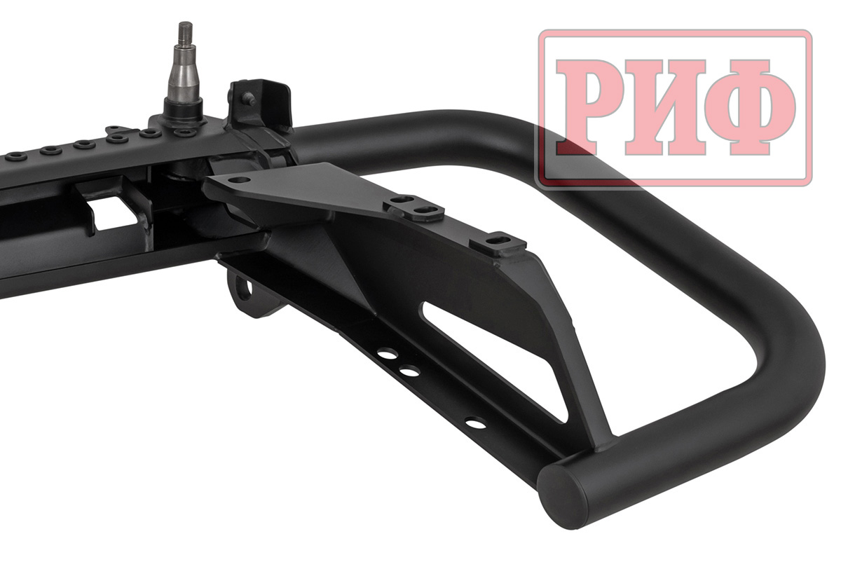 Бампер РИФ силовой задний Toyota Land Cruiser 200 2007-2015 c квадратом под фаркоп и калиткой, стандарт