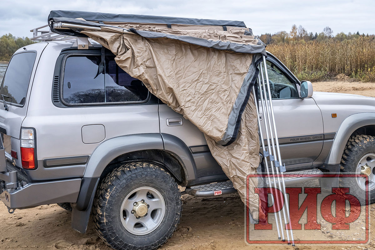 Маркиза автомобильная РИФ комбинированная (прямоугольная с веерной частью) 2,0х2,0 м (правая)