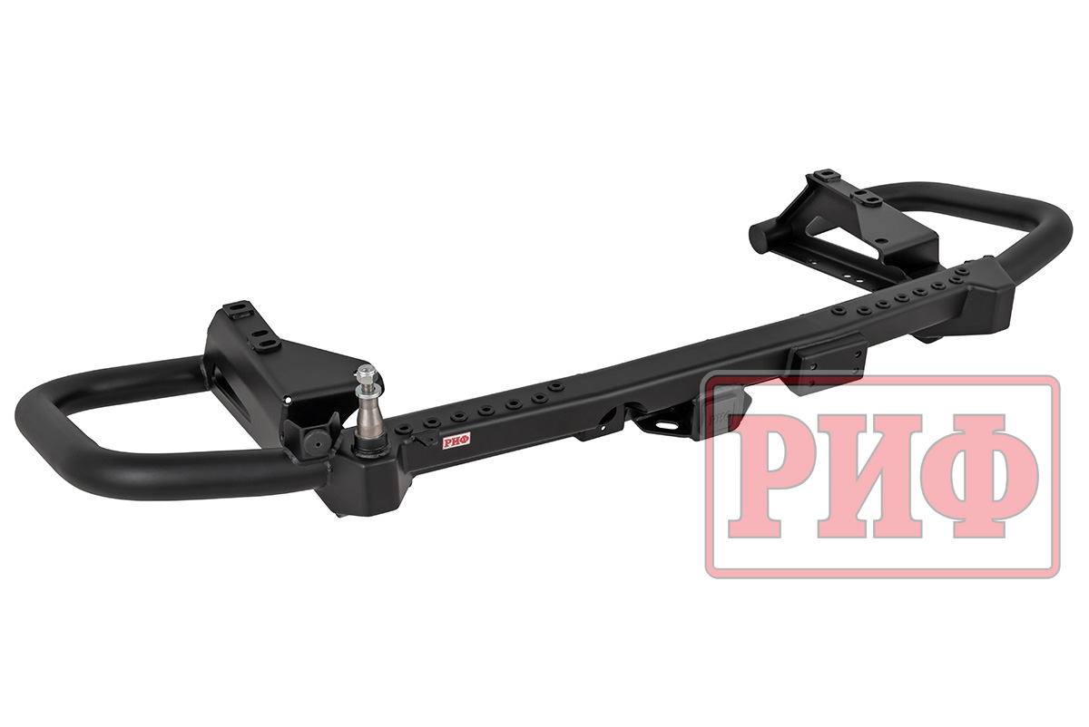 Бампер РИФ силовой задний Toyota Land Cruiser 200 2007-2015 c квадратом под фаркоп и калиткой, стандарт