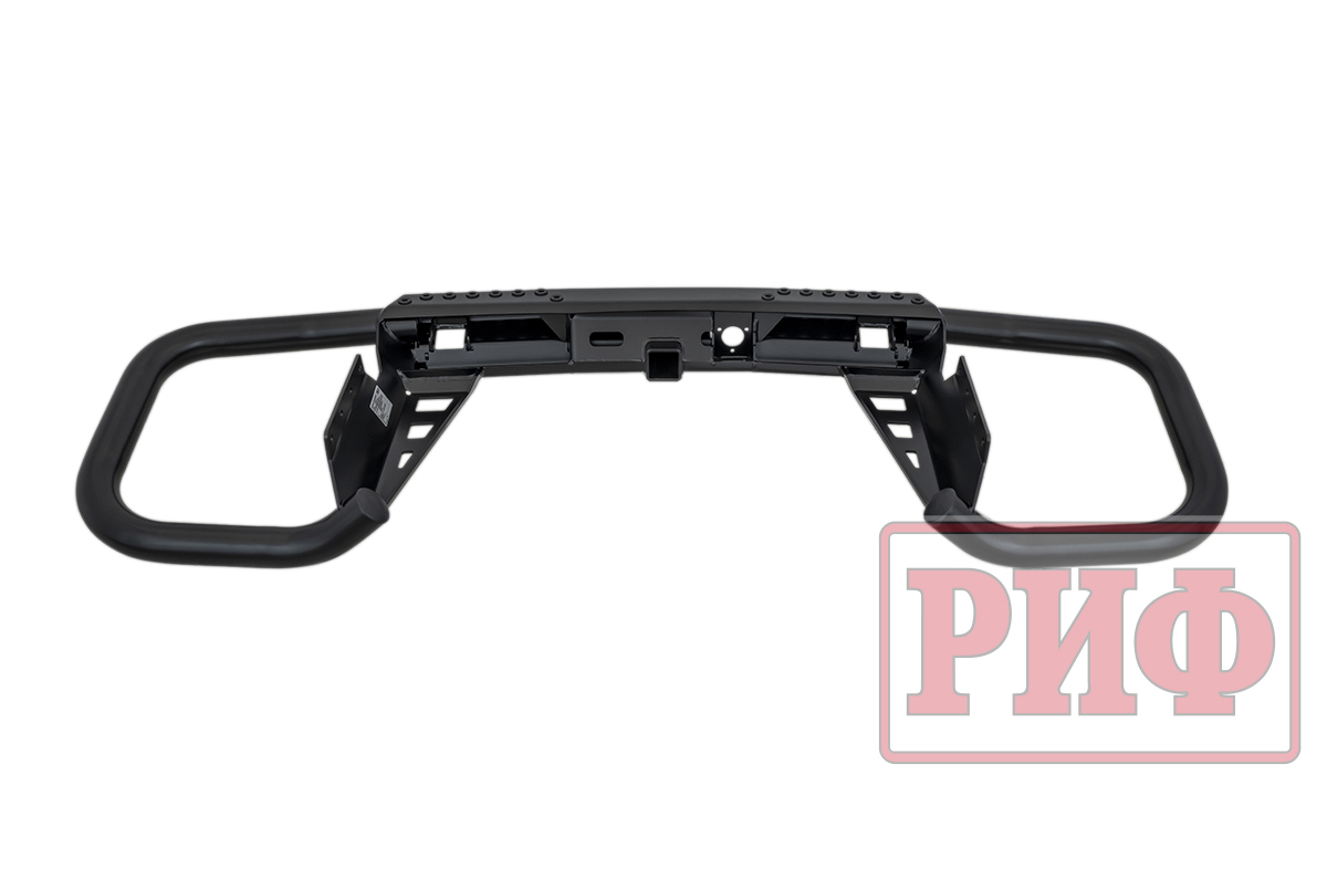 Бампер РИФ силовой задний Mitsubishi Pajero IV c квадратом под фаркоп