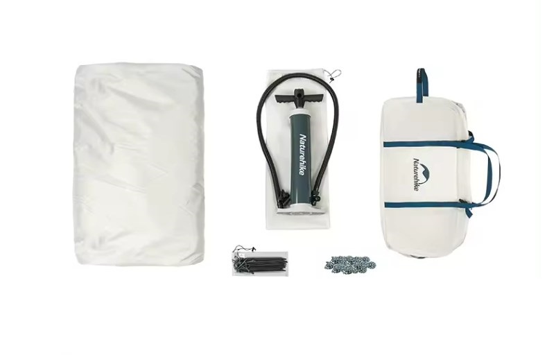 Палатка Naturehike Lingfeng Air 7.3 2-местная, быстросборная, надувной каркас, бело-голубая