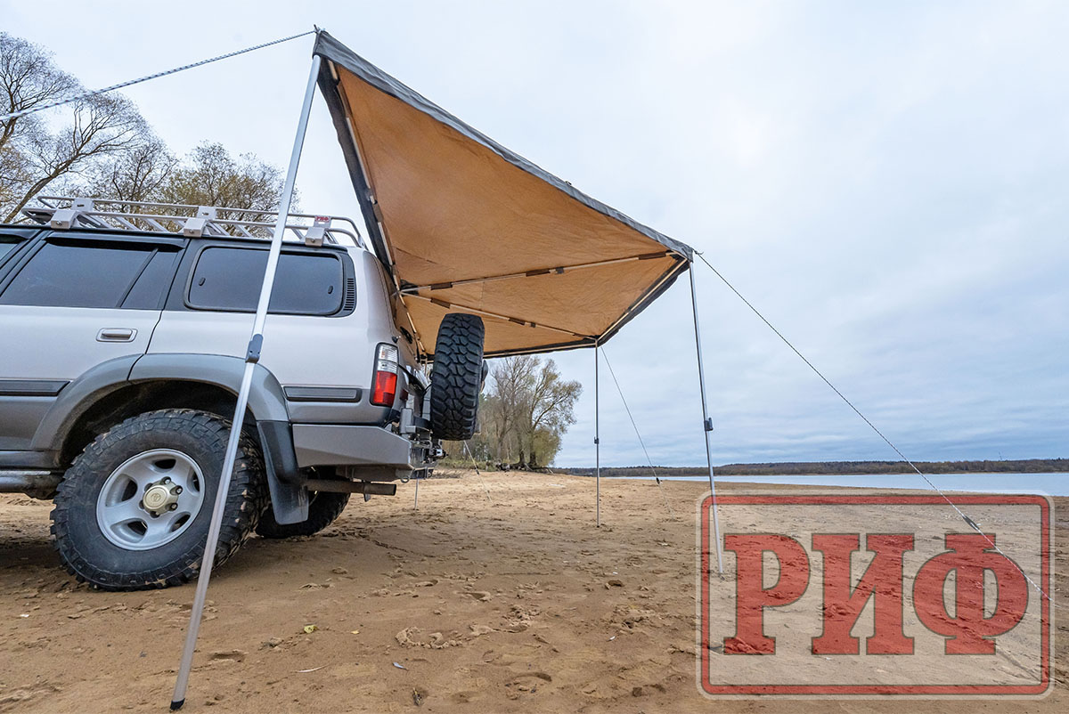 Маркиза автомобильная РИФ комбинированная (прямоугольная с веерной частью) 2,0х2,0 м (правая)