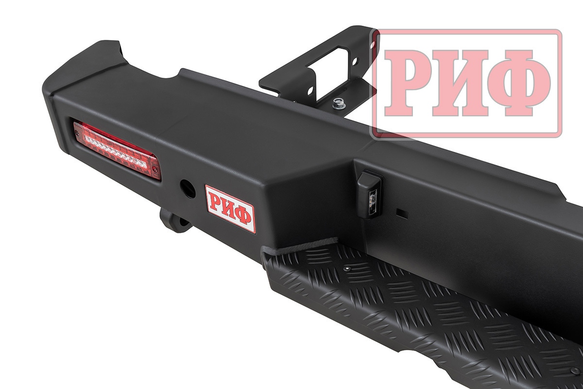 Бампер РИФ силовой задний JAC T6, SOLLERS ST6 с квадратом под фаркоп и фонарями