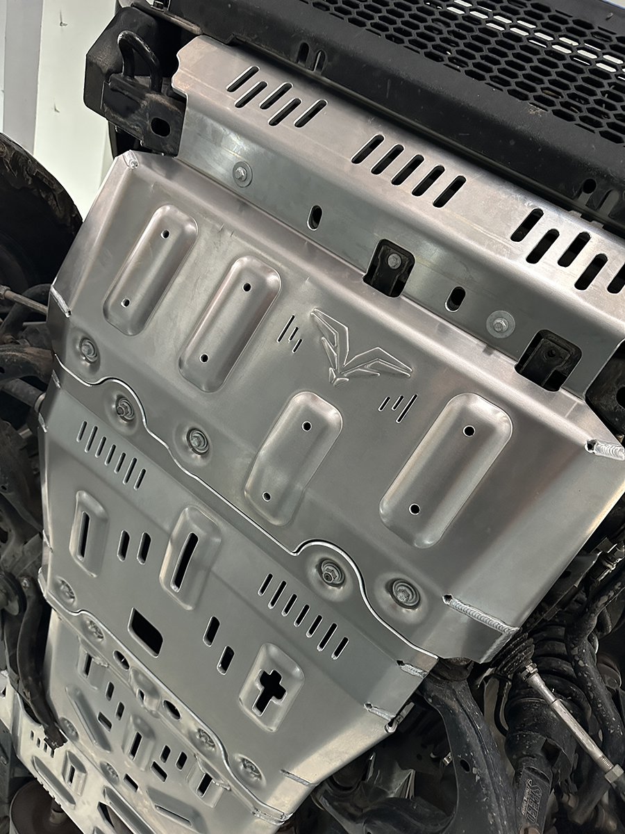 Защита Falcon радиатора, картера, РК, КПП для Toyota Land Cruiser Prado 120 (4.0), алюминий, 8 мм