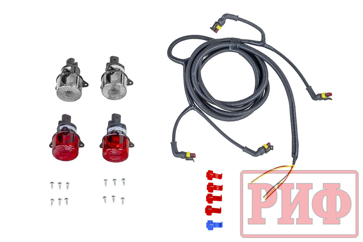 Бампер РИФ силовой задний Toyota Land Cruiser 78 2007+ с квадратом под фаркоп и фонарями