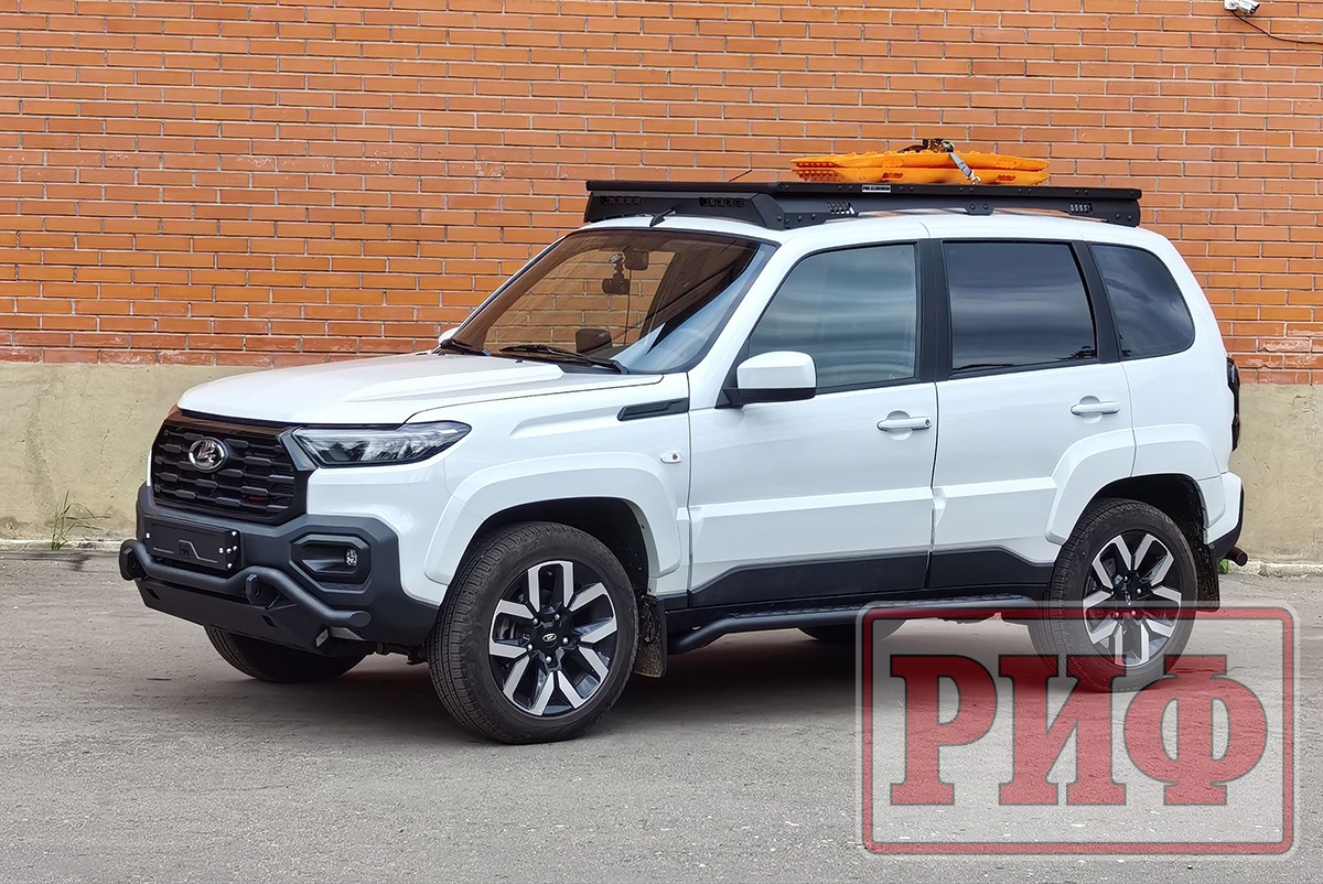 Бампер РИФ силовой передний/защита штатного бампера Lada Niva Travel 2025+ с защитой радиатора