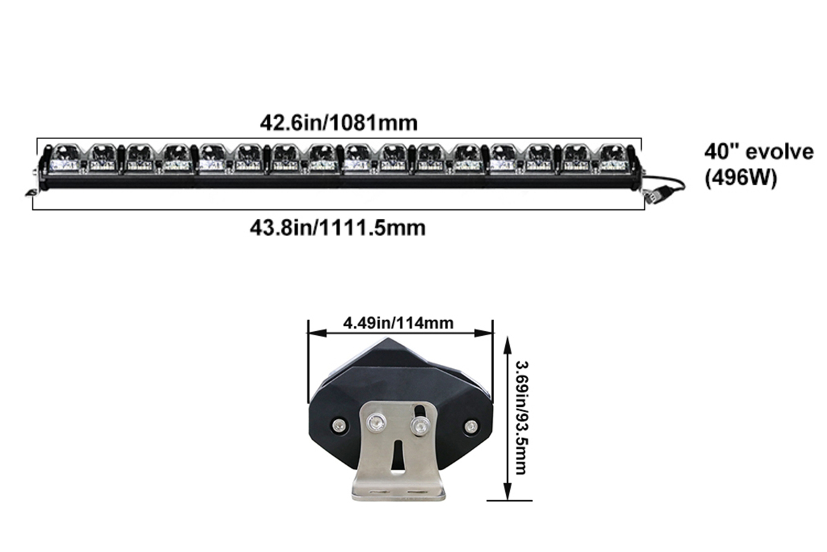 Светодиодная фара комбинированного света AURORA 1016 мм 496W LED с RGB подсветкой