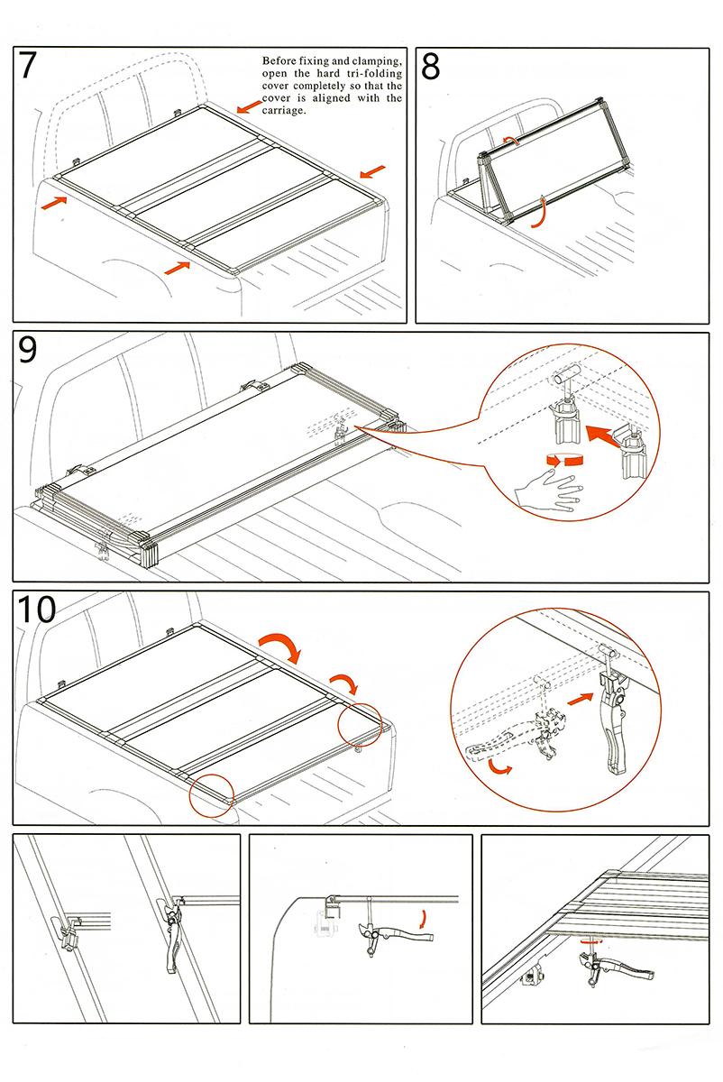 Крышка кузова РИФ для Mitsubishi L200 2015+, трёхсекционная 1515х1460 мм, алюминиевая, черная