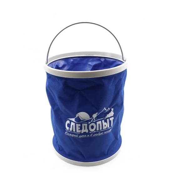 Ведро СЛЕДОПЫТ складное, синее, 13 л, в чехле