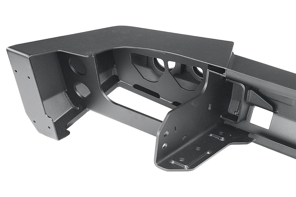 Бампер РИФ задний Jeep Wrangler JK 2006+ с квадратом под фаркоп и фонарями, стандарт