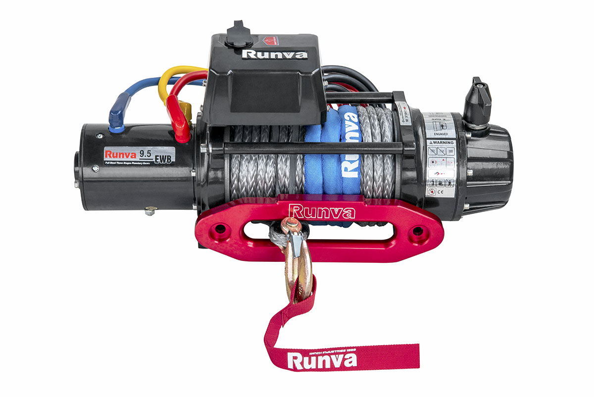 Лебёдка электрическая 24V Runva EWB9500SSR24V 4350 кг влагозащищенная, синтетический трос