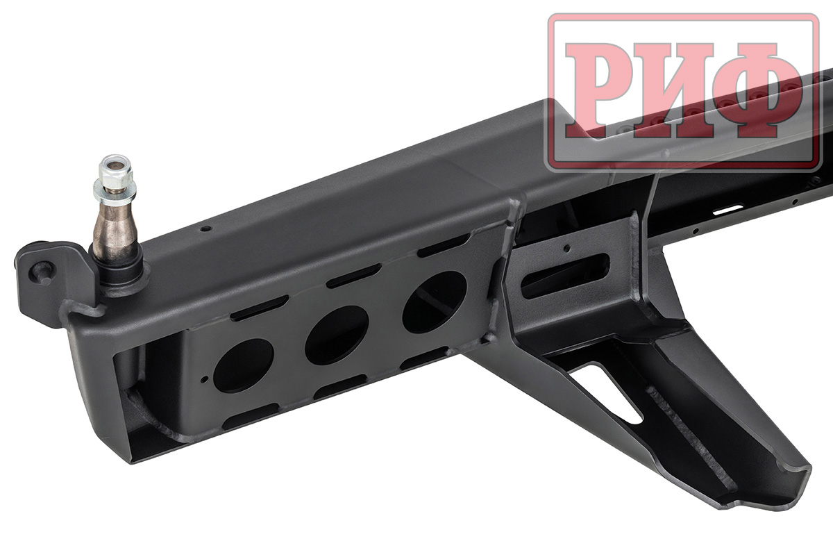 Бампер РИФ силовой задний для ГАЗ Соболь NN 4x4 с фонарями, калиткой, возможностью установки фаркопа, стандарт