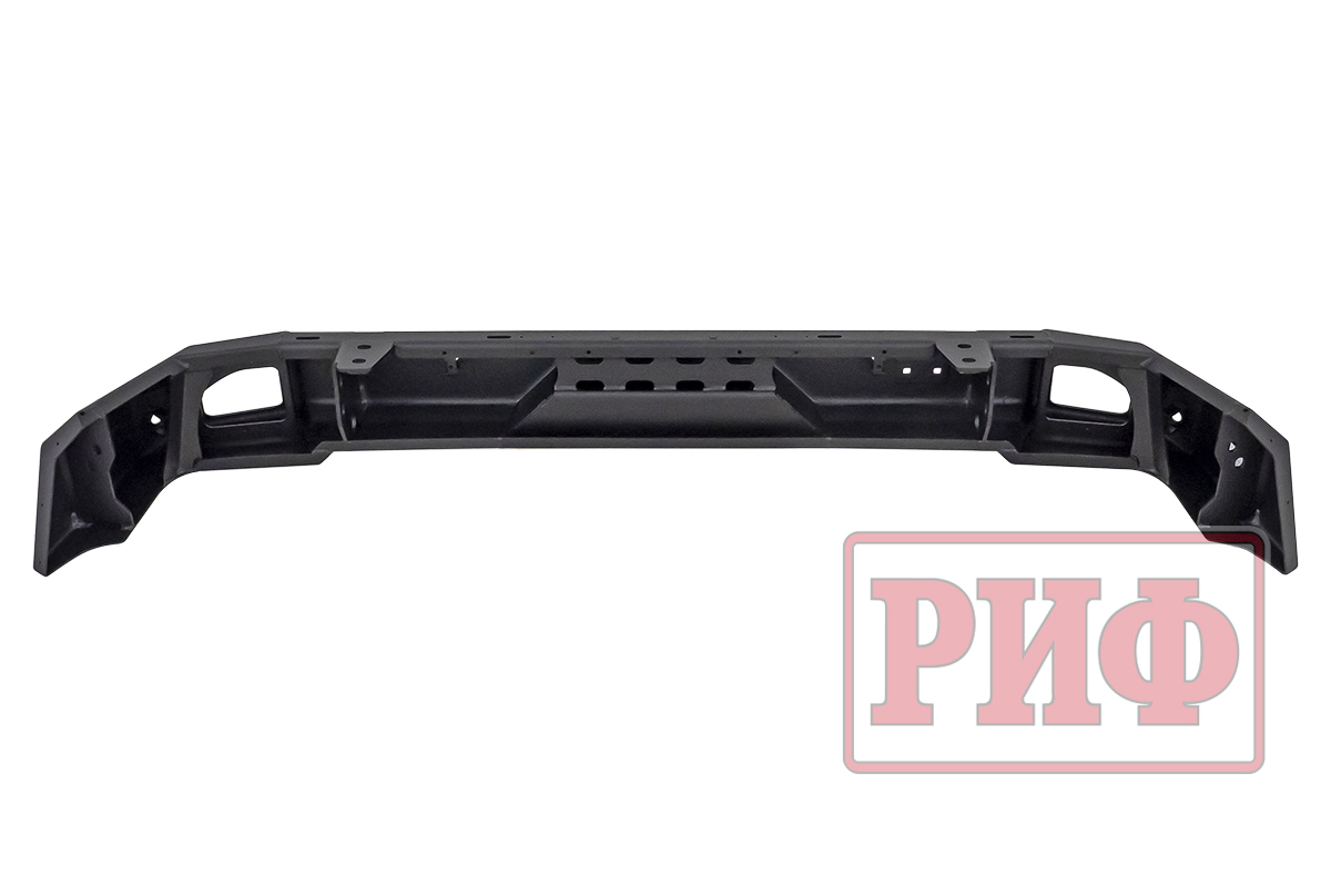 Бампер РИФ силовой задний Jeep Wrangler JL 2018+ с квадратом под фаркоп под штатные фонари, стандарт (для а/м с низкими перед. крыльями)