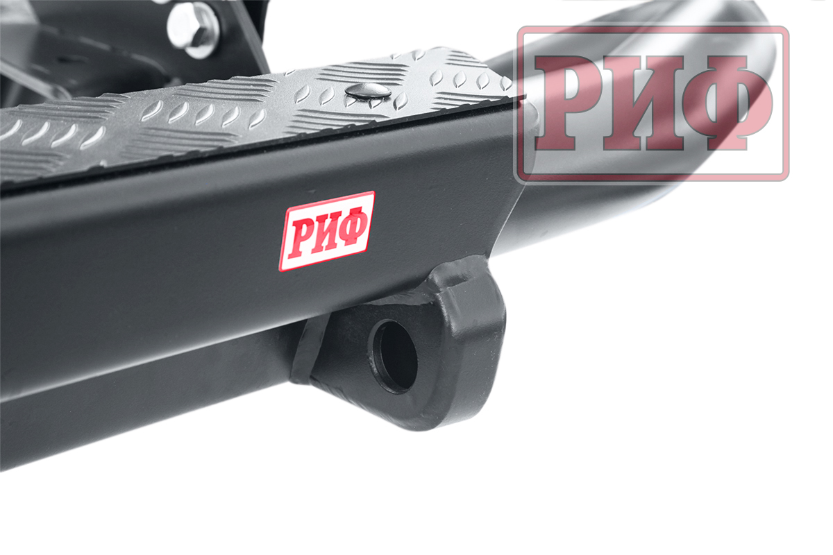 Бампер РИФ задний силовой/защита штатного бампера Mitsubishi Pajero Sport 2015-2020 c квадратом под фаркоп