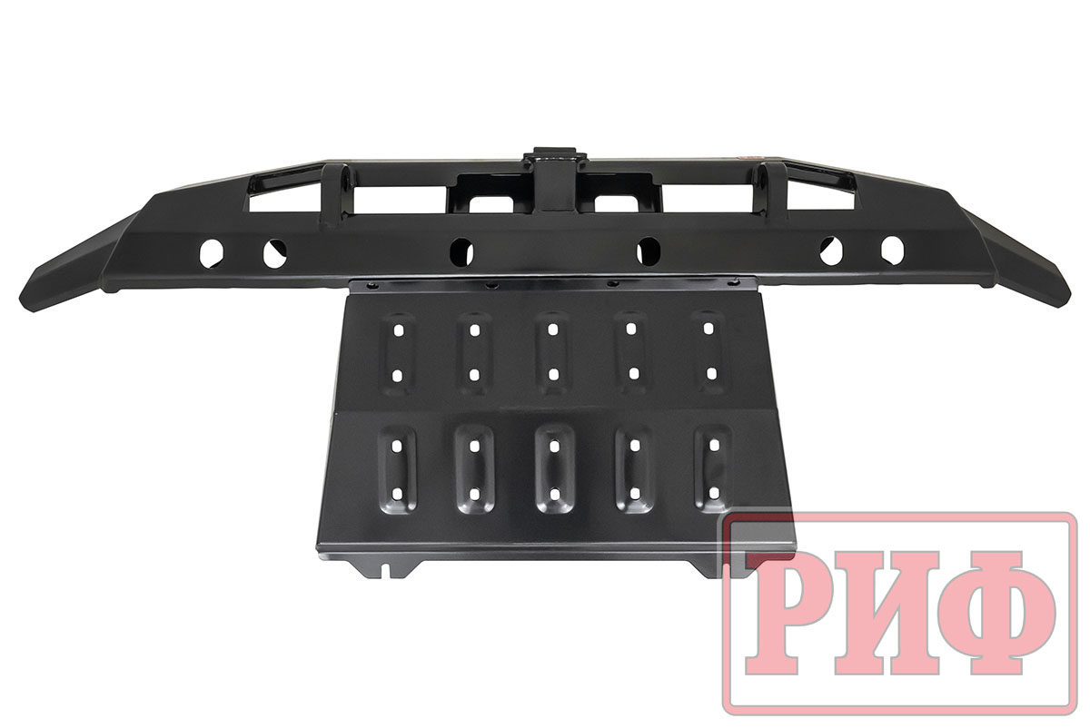 Бампер РИФ силовой передний Mitsubishi Pajero Sport 2015-2020 с фаркопом и защитой радиатора