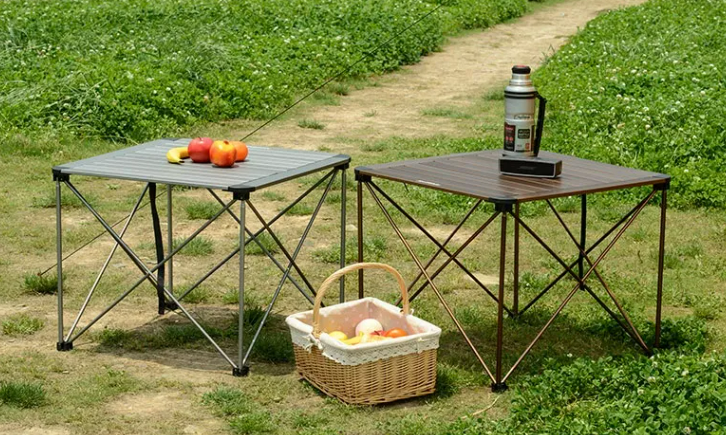 Стол туристический Naturehike алюминиевый, 69,5х69,5х56 см, складной, серый