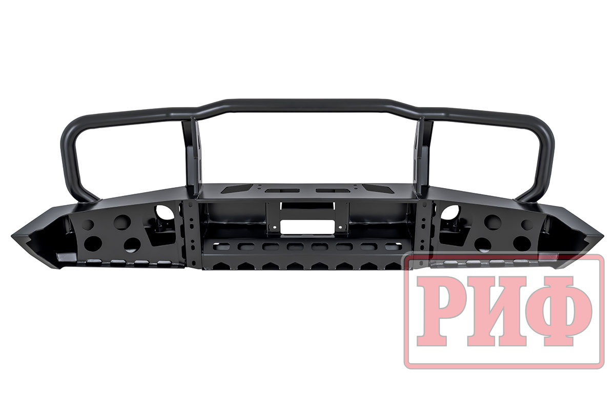 Бампер РИФ передний для Toyota Land Cruiser 76/78/79 2007+ под расширители с доп. фарами и кенгурином