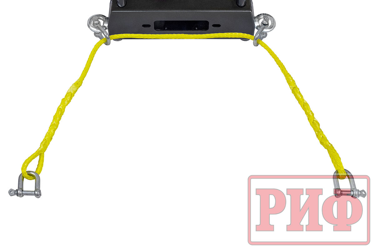 Лебёдка переносная РИФ 9.5XS c площадкой и проводами (в сборе) корот. барабан, синт. трос