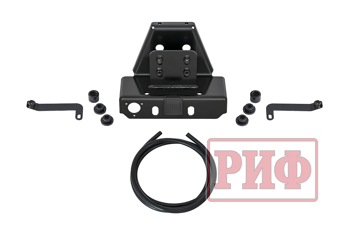 Бампер РИФ силовой задний Toyota Land Cruiser 200 2007-2012 с квадратом под фаркоп, калиткой, фонарями, подсветкой номера, стандарт