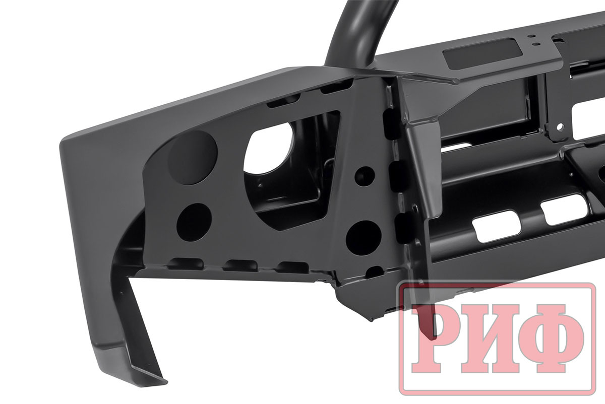 Бампер РИФ силовой передний Toyota Land Cruiser Prado 120 c доп. фарами, центральной дугой, защитой бачка омывателя