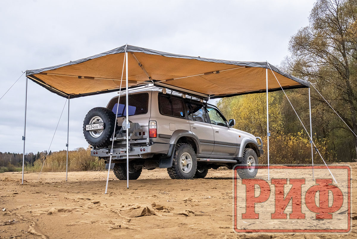 Маркиза автомобильная РИФ комбинированная (прямоугольная с веерной частью) 2,0х2,0 м (правая)