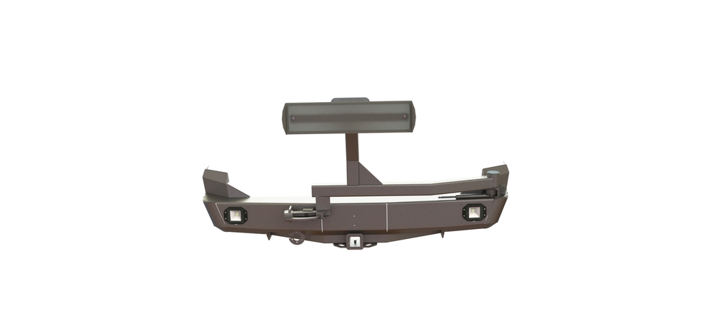 Бампер силовой задний STC Mitsubishi Pajero Sport 1996-2008 с квадрат под фаркоп, калитка, птф