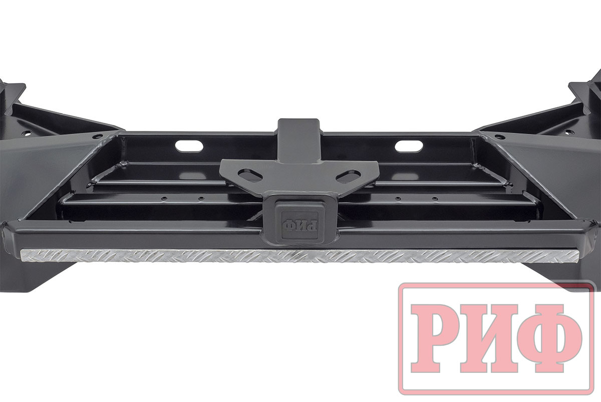 Бампер РИФ силовой задний Toyota Land Cruiser 78 2007+ с квадратом под фаркоп и фонарями