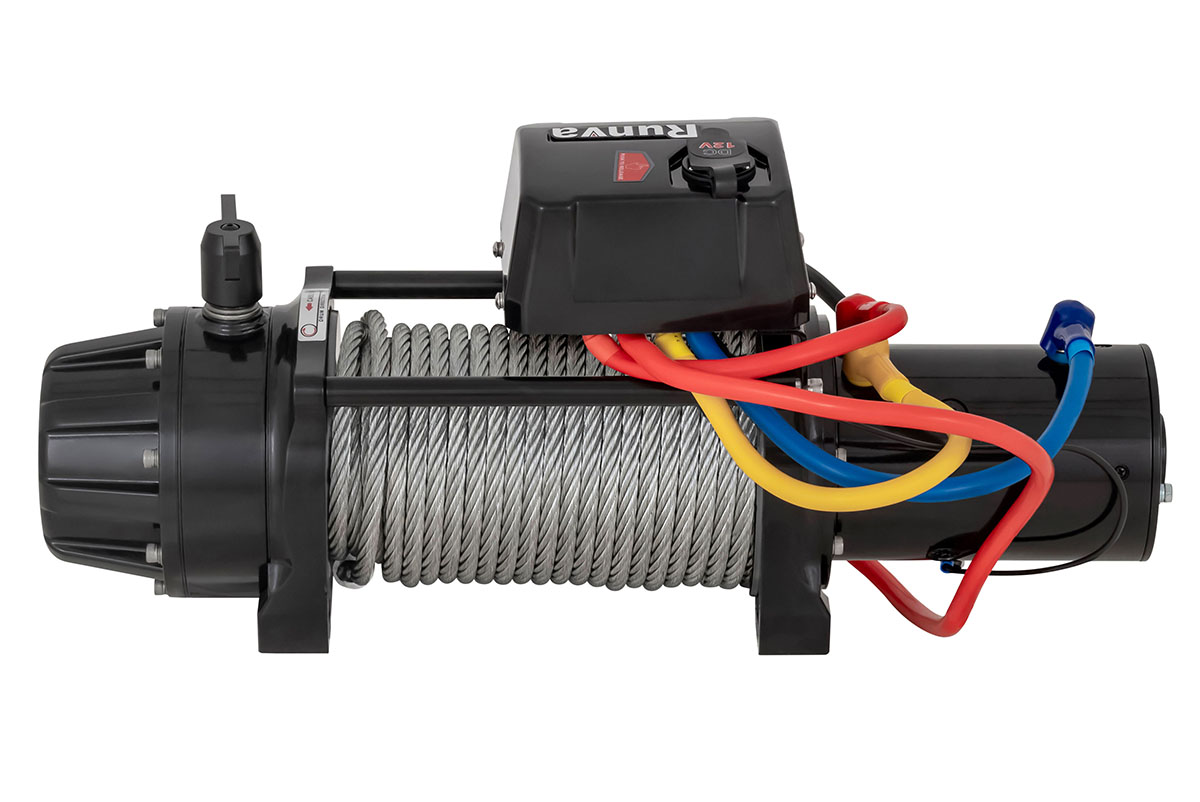 Лебёдка автомобильная электрическая 12V Runva EWB9500MAXS 4350 кг MAX влагозащищенная, стальной трос (228:1)