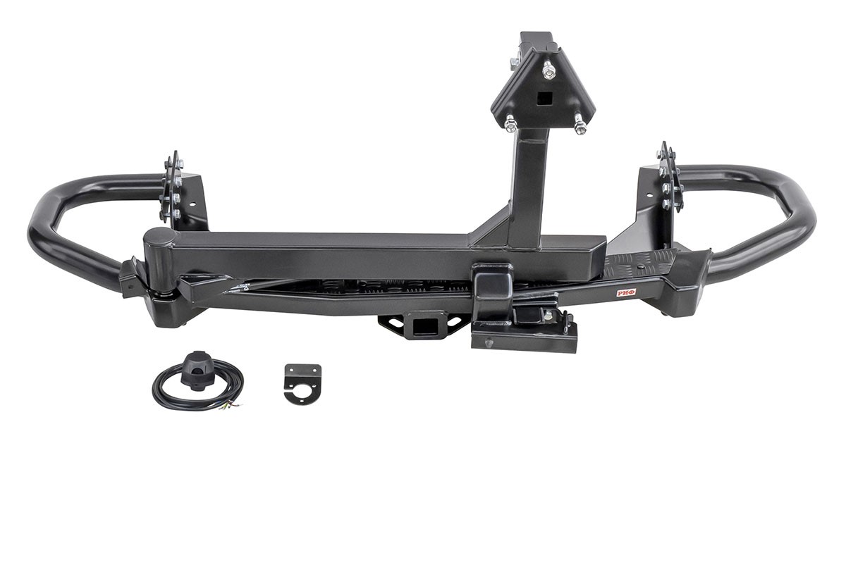 Бампер задний силовой/защита штатного бампера РИФ Mitsubishi Pajero Sport 2015-