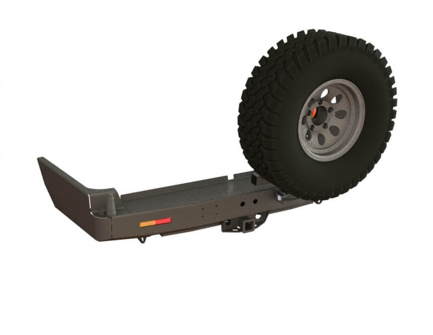 БАМПЕР СИЛОВОЙ ЗАДНИЙ TOYOTA LAND CRUISER 105 КВАДРАТ, КАЛИТКА СПРАВА, ФОНАРИ