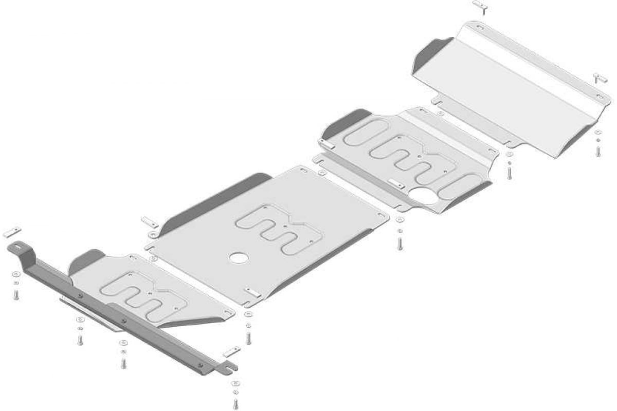 Защита картера двигателя, радиатора, переднего дифф-ла, КПП, РК, 5мм. бензин