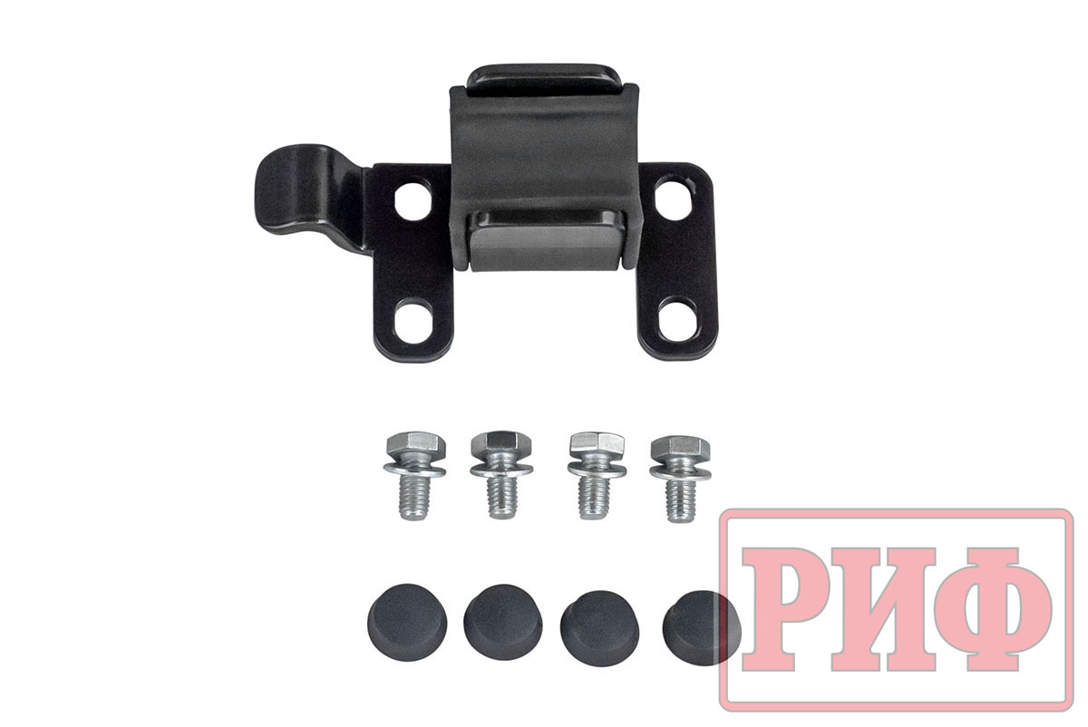 Бампер задний силовой/защита штатного бампера РИФ Renault Duster 2021+ c квадратом под фаркоп, калиткой и подсветкой номера