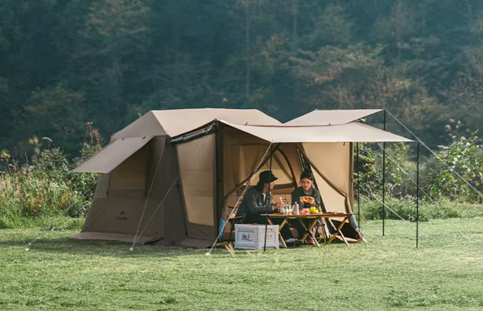 Палатка Naturehike Village 6.0 II поколения 4-местная, быстросборная, с верандой, коричневая