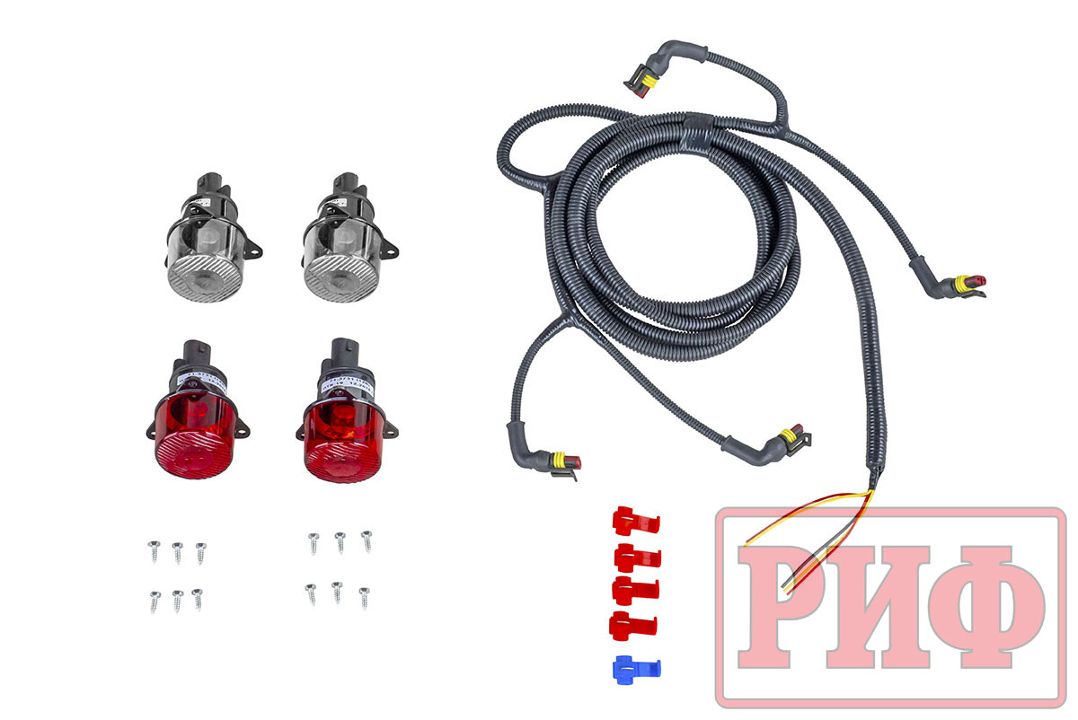 Бампер РИФ силовой задний Toyota Land Cruiser 76 2007-2024 с квадратом под фаркоп и фонарями