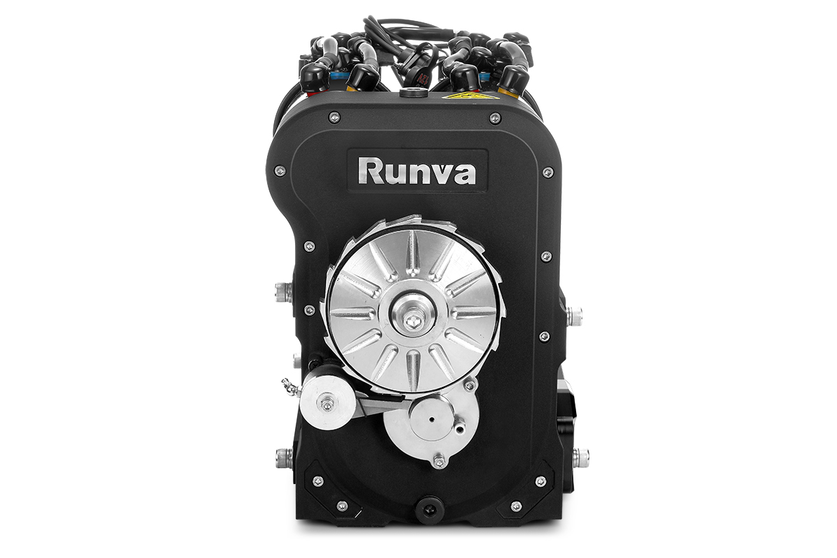 Лебёдка автомобильная электрическая 12V Runva 14000 lbs 6350 кг двухмоторная (синтетический трос)