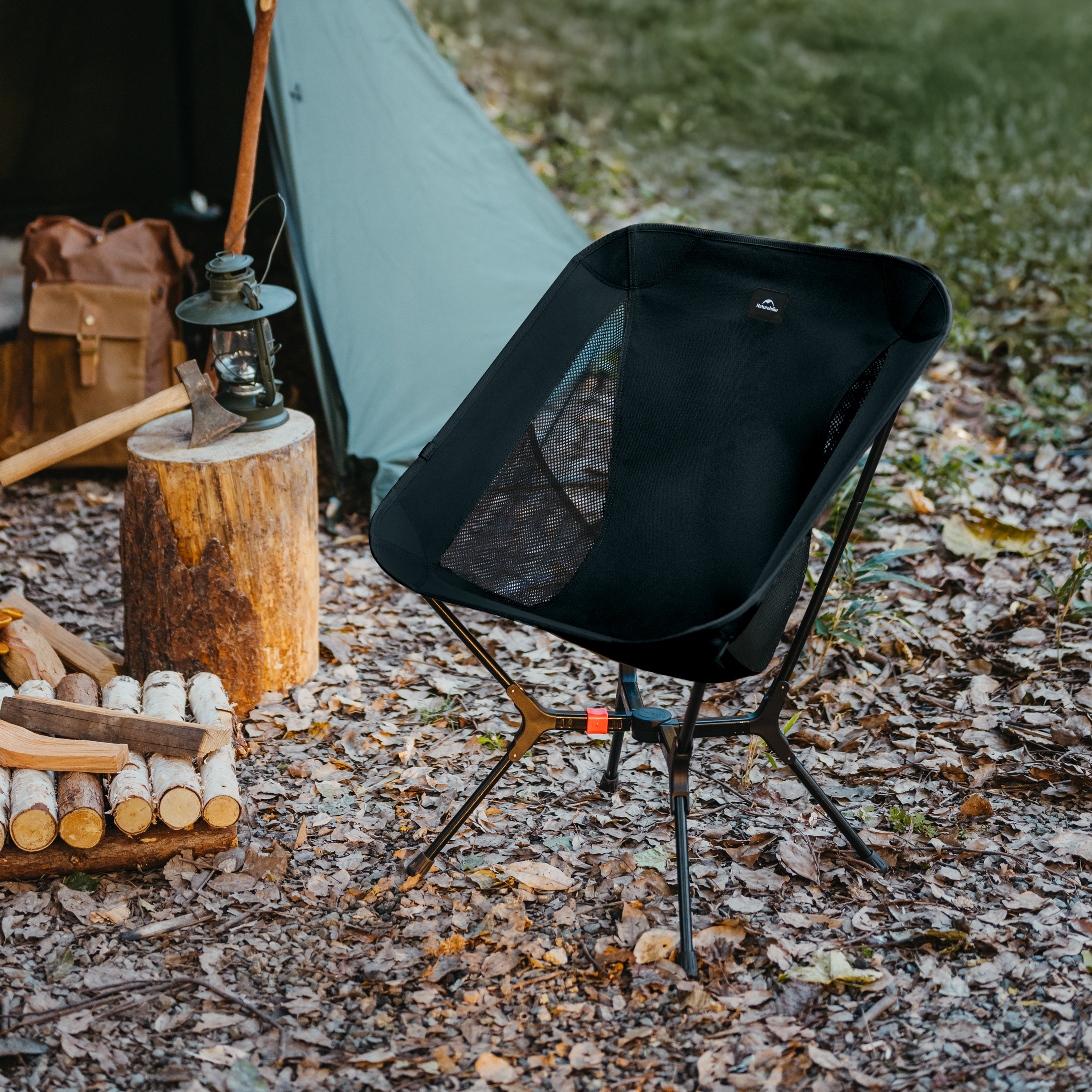 Кресло туристическое Naturehike Yamami YL01 складное, 55х54х73,5 см, до 180 кг, черное