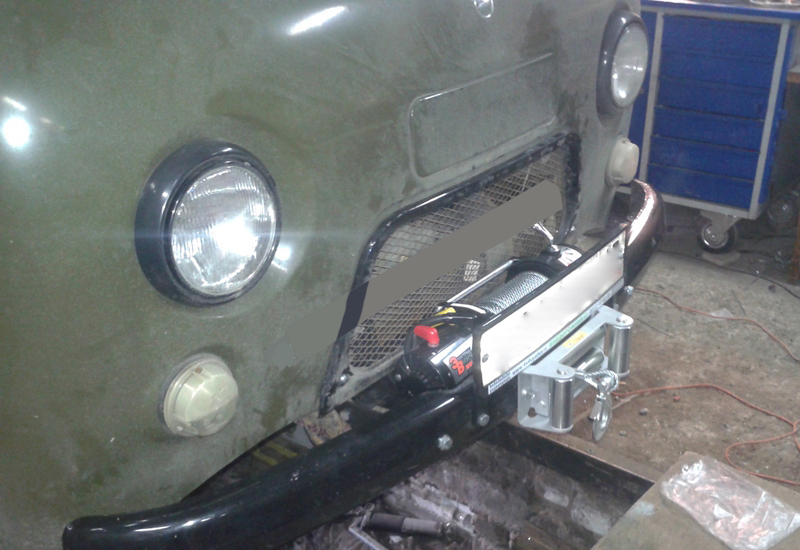 Площадка под лебедку в штатный бампер УАЗ 452