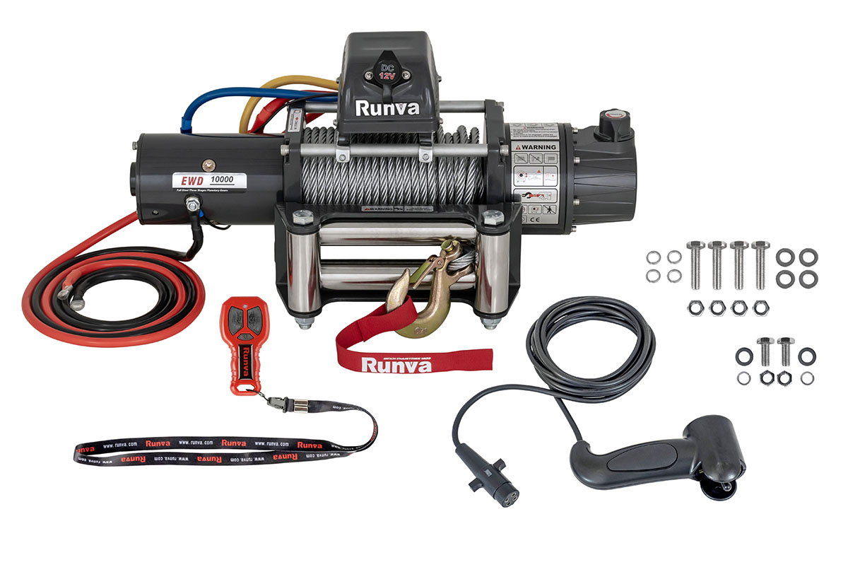 Лебёдка электрическая двухскоростная 12V Runva EWD10000S 4500 кг