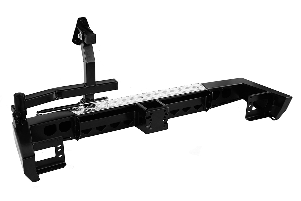 Бампер РИФ задний УАЗ Патриот 2015+ с квадратом под фаркоп и калиткой (стандарт)