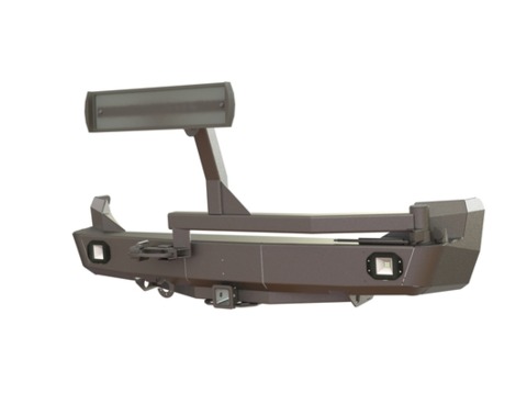 Бампер силовой задний STC Mitsubishi Pajero Sport 1996-2008 с квадрат под фаркоп, калитка, птф