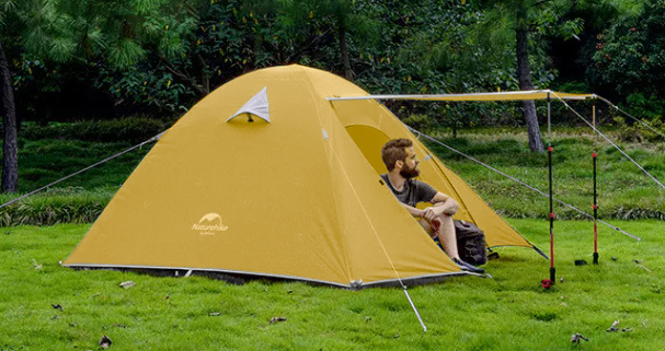 Палатка Naturehike P-Series 2-местная, алюминиевый каркас, желтая