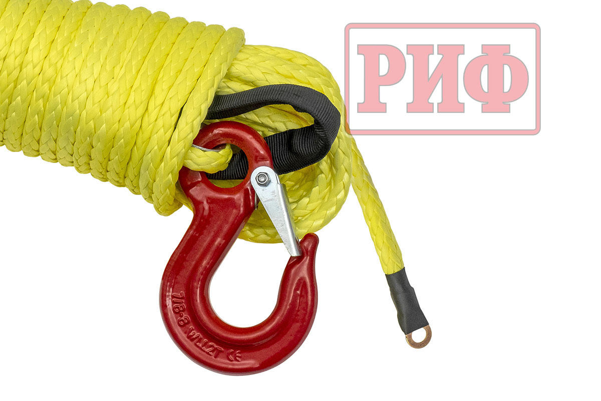 Трос для лебёдки синтетический РИФ 8 мм/15 м (готовый)
